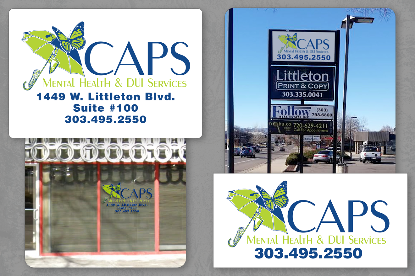 Signage designs for CAPS Mental Health Services